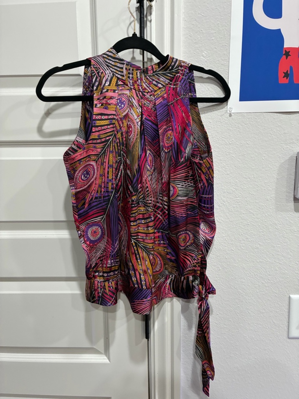 Etcetera Multicolor Paisley Halter Tie-Hem Tank